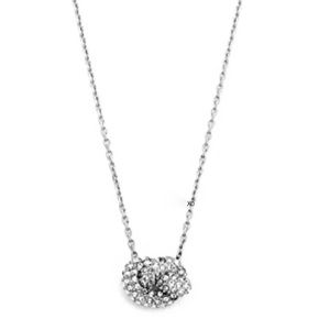 $115 Michael Kors Brilliance Knots Collection Silver-Tone Pave Knot Pendant